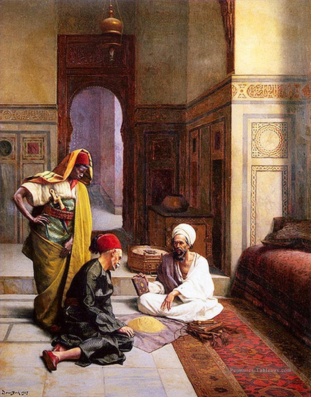 Le diseur de fortune Ludwig Deutsch Orientalism Araber Peintures à l'huile